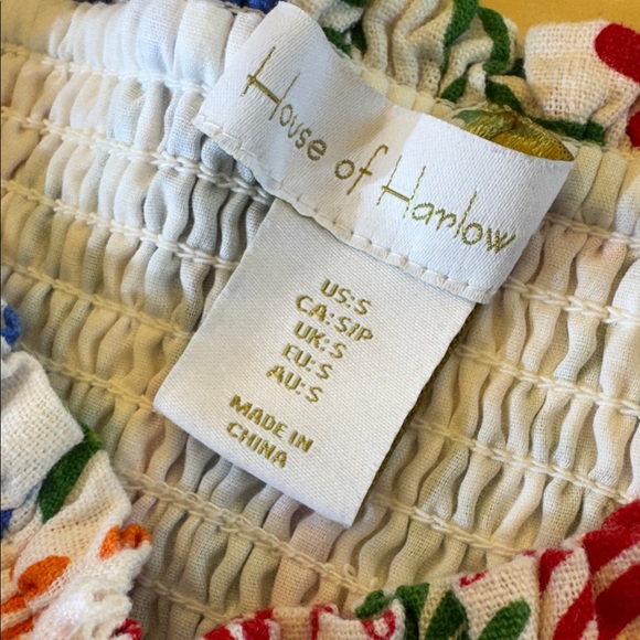 House of Harlow 1960 Bird Tiered Linen Skirt Parrot S - Picture 6 of 7